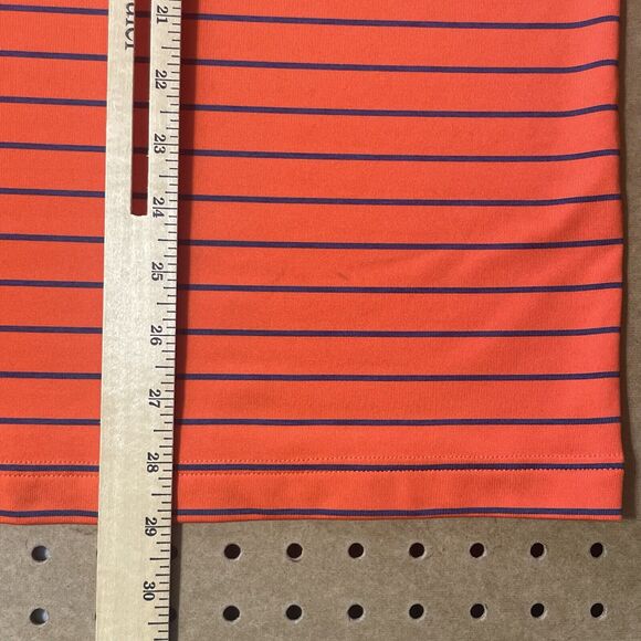 Under Armour Heat Gear Polo Shirt Mens Large Orange Stripes Auburn Tigers Loose - Picture 7 of 7